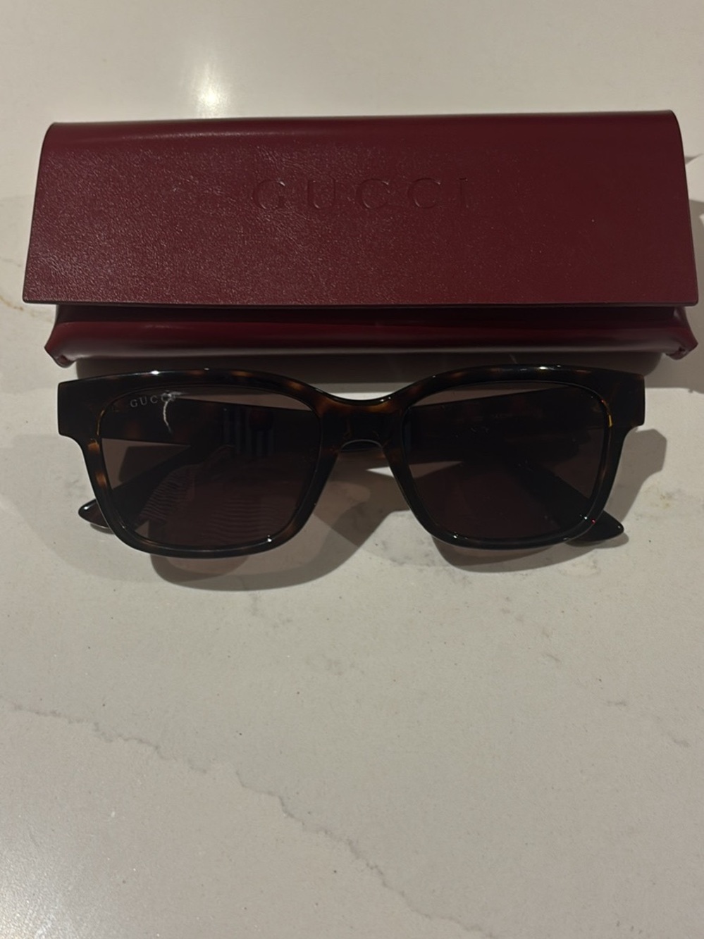 Gucci Tortoiseshell Frame Sunglasses - Dark Brown Lenses
